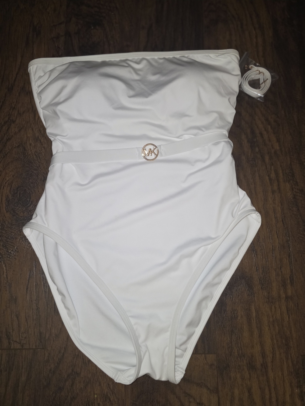 Michael Kors White Strapless One-Piece Swimsuit